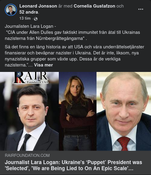 Lara Logan Sågar Västs Narrativ Över Ukraina