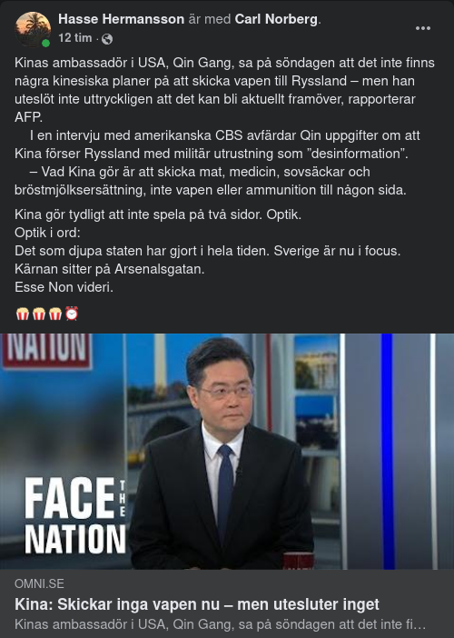 Kinesiska Vapenleveransplaner