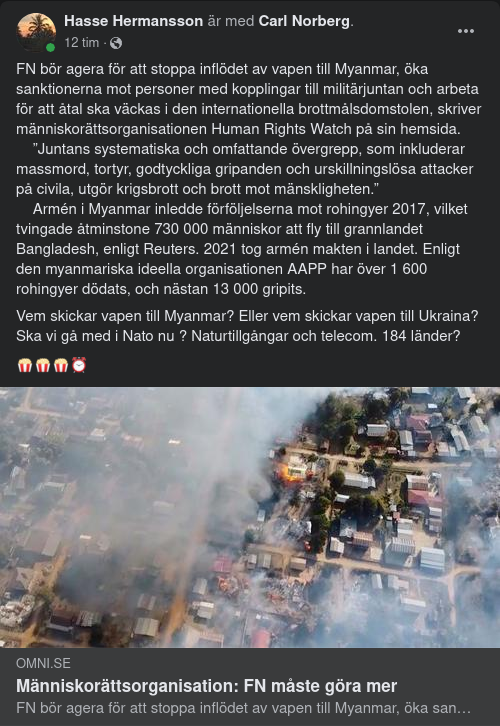 Vapeninflöden I Myanmar