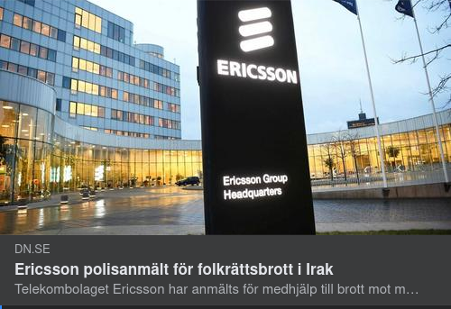 Ericsson Polisanmält För Folkrättsbrott