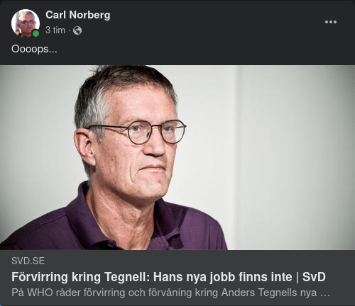 Tegnells Nya Jobb Finns Inte