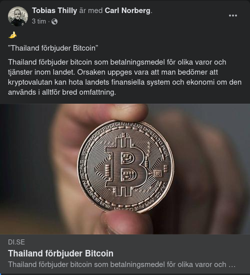 Thailand Förbjuder Bitcoin