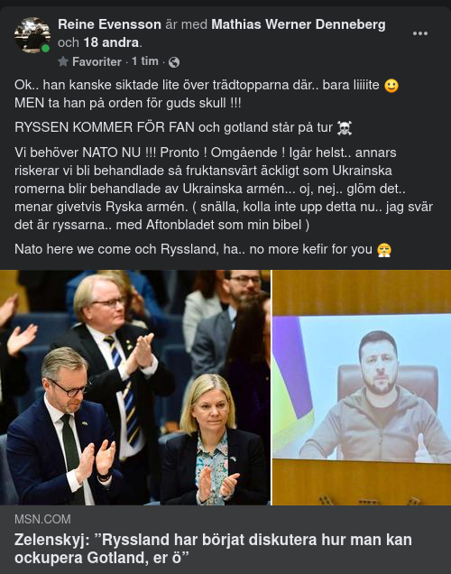 Zelensky Säger Att Ryssland Diskuterar Ockupation Av Gotland