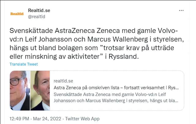 Rysslandsverkande AstraZeneca