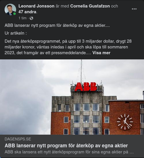 Aktieåterköpande ABB