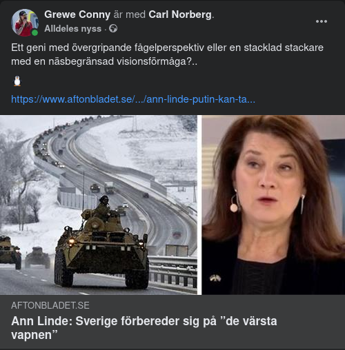 Linde Förbereder Sverige För De Värsta Vapnen