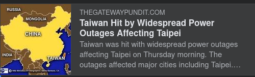 Strömavbrott I Taiwan