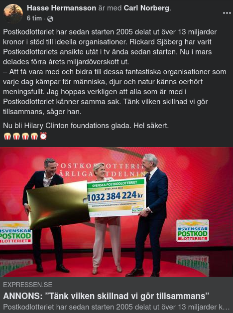 Skillnadsgörande Postkodlotterimiljarder