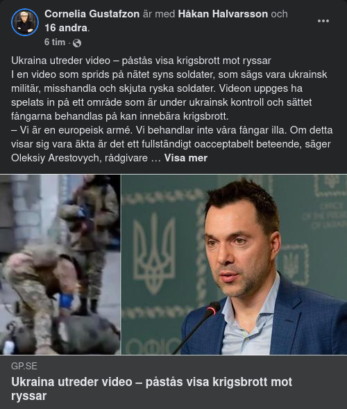 Ukraina Utreder Påstådda Krigsbrottsfilmer