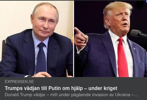 Trump Ber Putin Om Hjälp