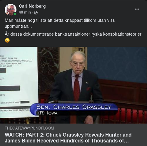 Grassley Visar Dokument På Bidenaffärer