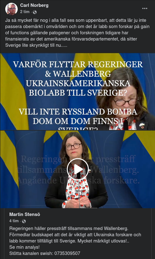 Ukrainska Biolabb & Forskare Till Sverige