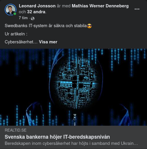 Höjd IT-Beredskapsnivå Hos Svenska Banker