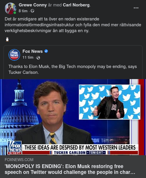 Tucker Om Musk & Det Digitala Yttrandefrihetsmonopolet