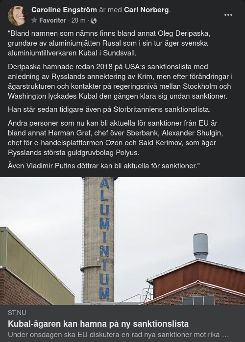 Sundsvallsoligarken På Ny Sanktionslista?