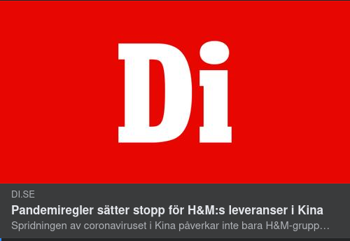 H&M-Stoppande Kinavirus