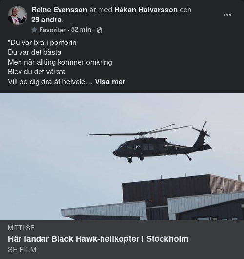 Övande Black Hawk I Stockholm