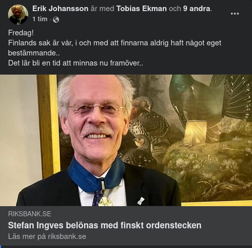 Finskt Ordenbelönad Ingves