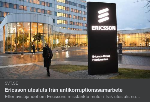 Ericsson Utesluts Från WEF:s Antikorruptionssamarbete