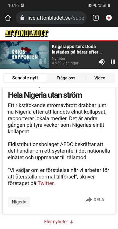 Strömlöst I Nigeria