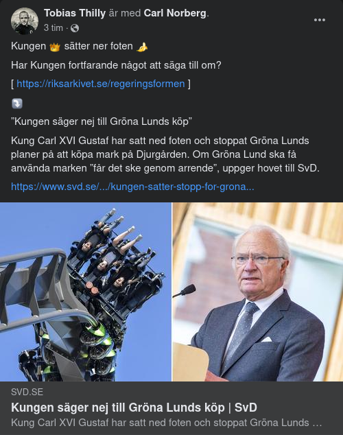 Kungligt Nej Till Djurgårdsmarksköpande Gröna Lund