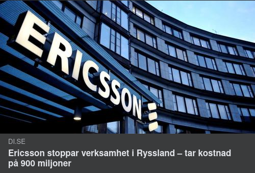 Ericsson Stoppar Sin Rysslandsverksamhet