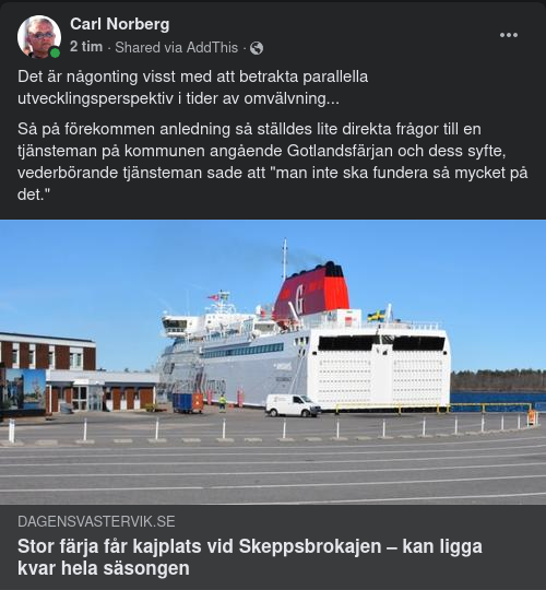 Storfärja Vid Skeppsbrokajen I Västervik