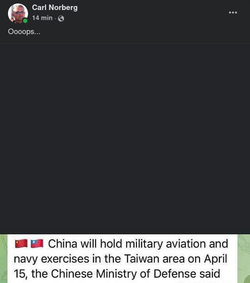 Övande Kina Nära Taiwan