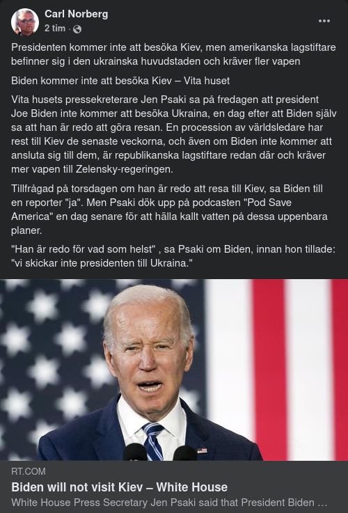 Inget Kiev-Besök För Biden