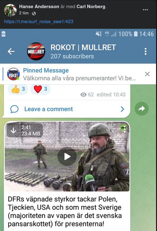 Väpnat Ukraina Tackar Inte Minst Sverige