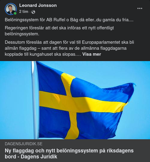 Kungliga Flaggdagar & Offentligt Belöningssystem