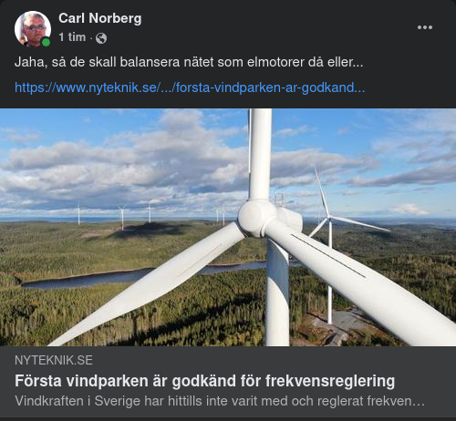 Nätfrekvensbalanserade Vindsnurror