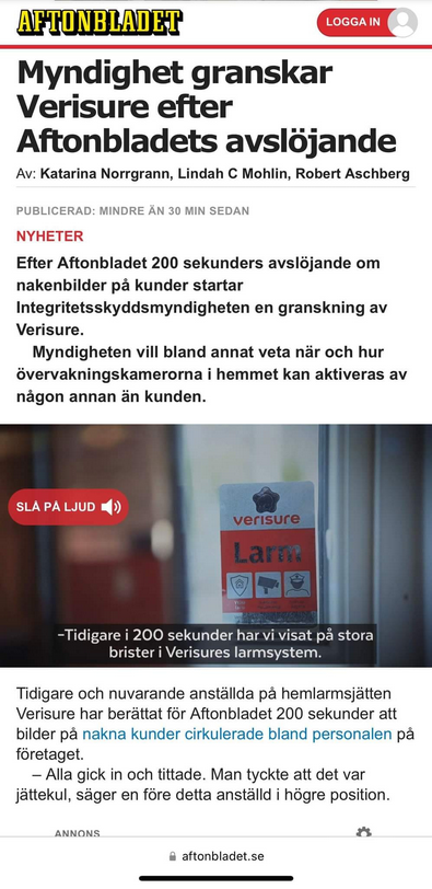 Nakenkollande Verisure