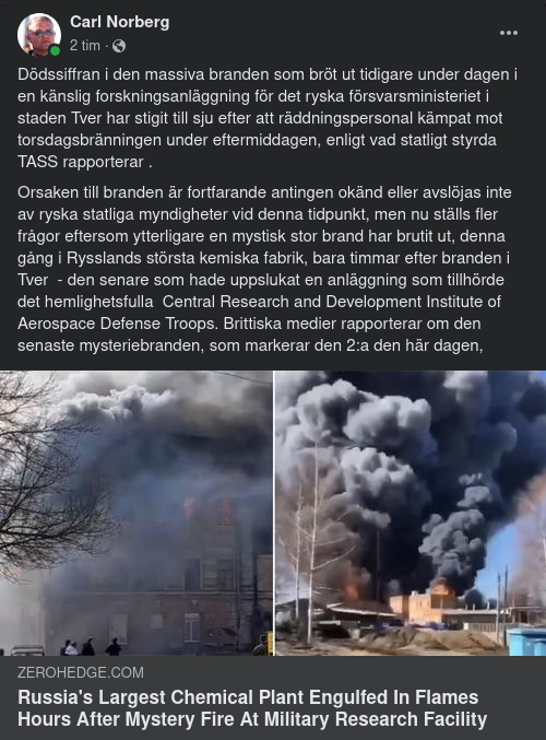 Brinnande Ryska Anläggningar