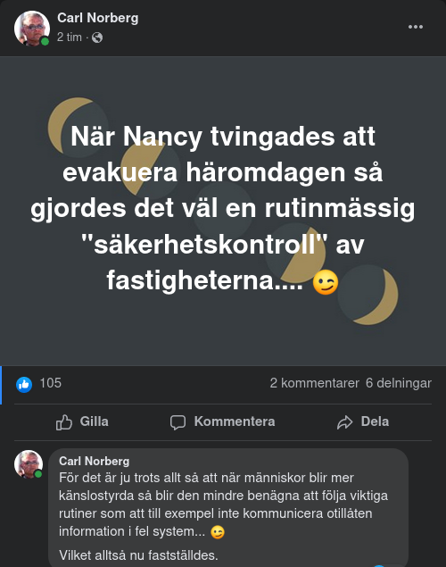 Rutinföljande Evakuering