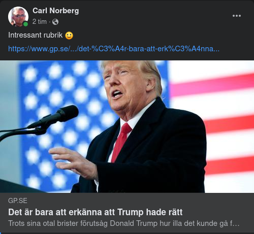 Trump Hade Rätt - GP Erkänner