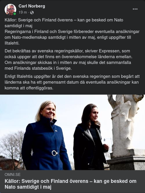 Gemensamt NATO-Besked Efter Svensk Begäran