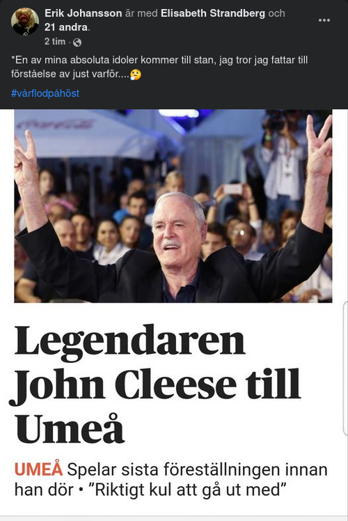 Cleese Avslutar I Umeå