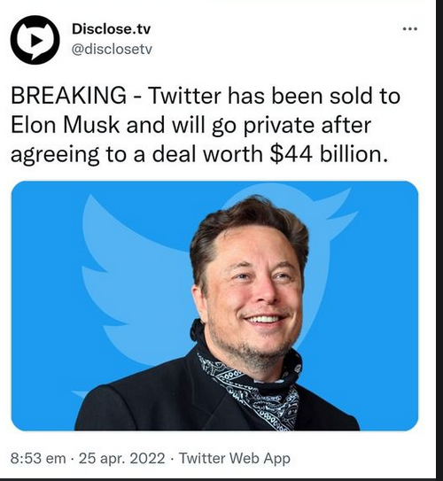 Twitter Sålt Till Musk