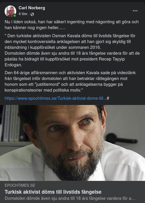 Soros-Lierade Kavala Dömd Till 18 År I Turkiet