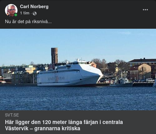 Utsiktsförstörande Färja I Västervik