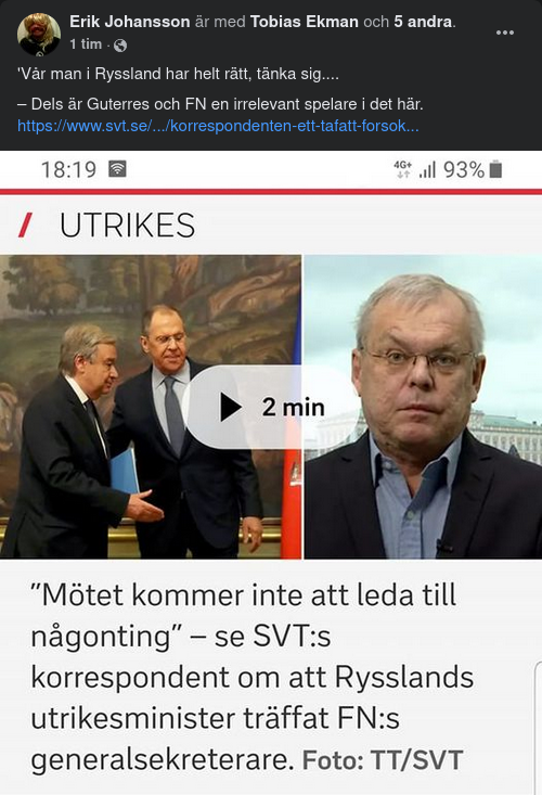 SVT:s Man I Moskva - Guterres Irrelevant