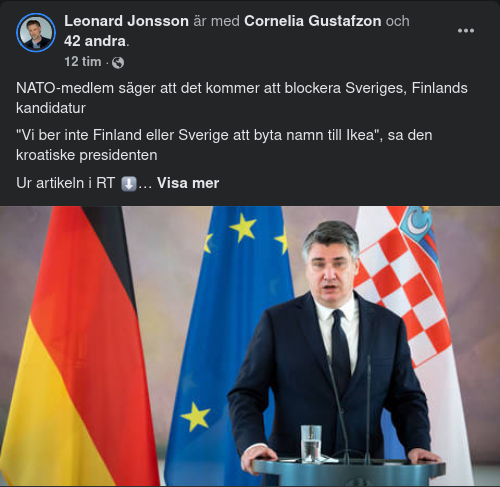 Natomedlemsskapsblockerande Kroatien