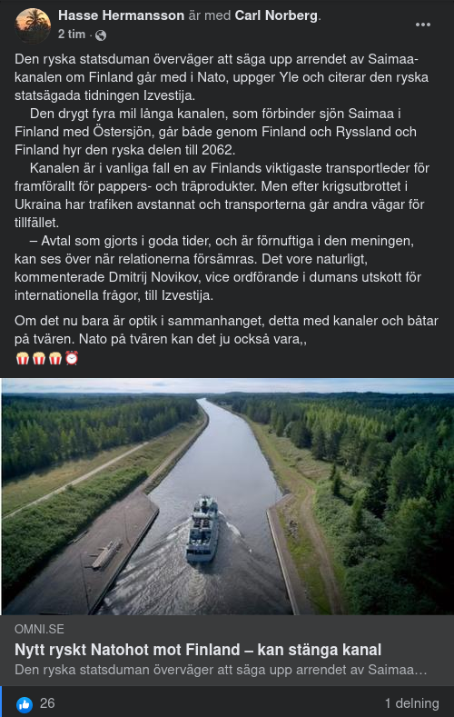 Möjligt Kanalstängande Ryssland