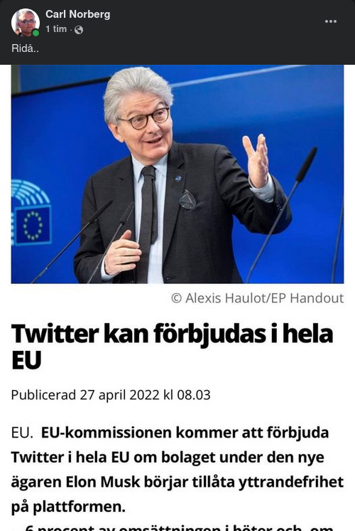 Möjligt Twitterförbjudande EU