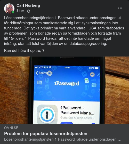 Lösenordshanteringstjänstsproblem
