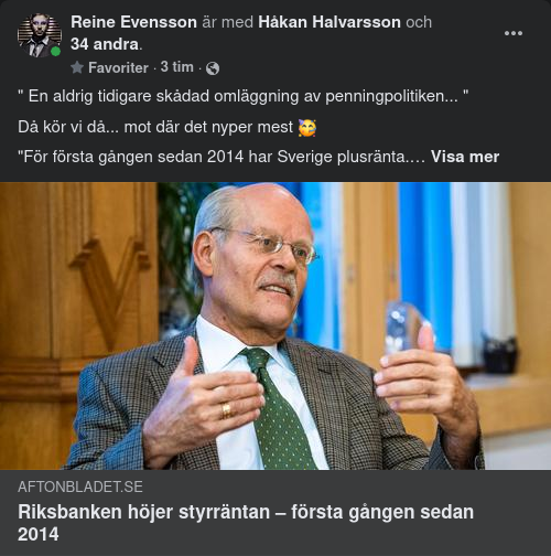 Riksbanken Höjer Styrräntan