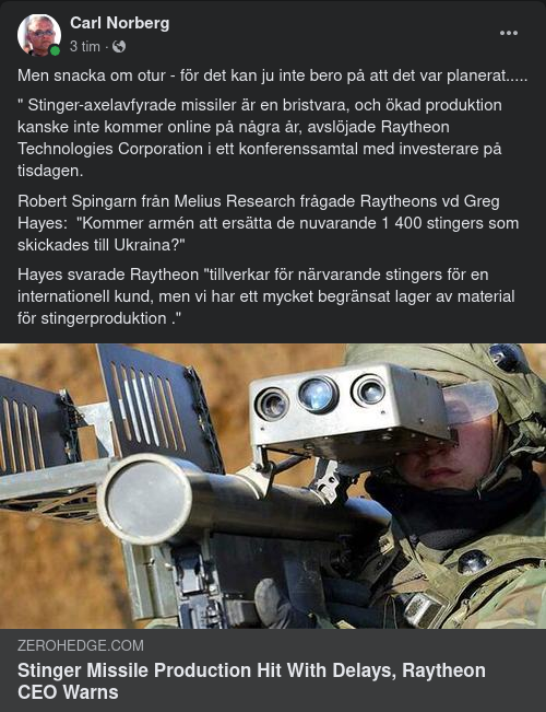 Stingermissilproduktionsbegränsningar