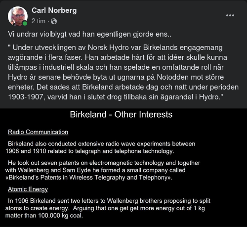 Birkelands Andra Intressen