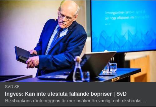 Ingves Utelämnar Skuldmättnaden & Kan Inte Utesluta Fallande Bopriser